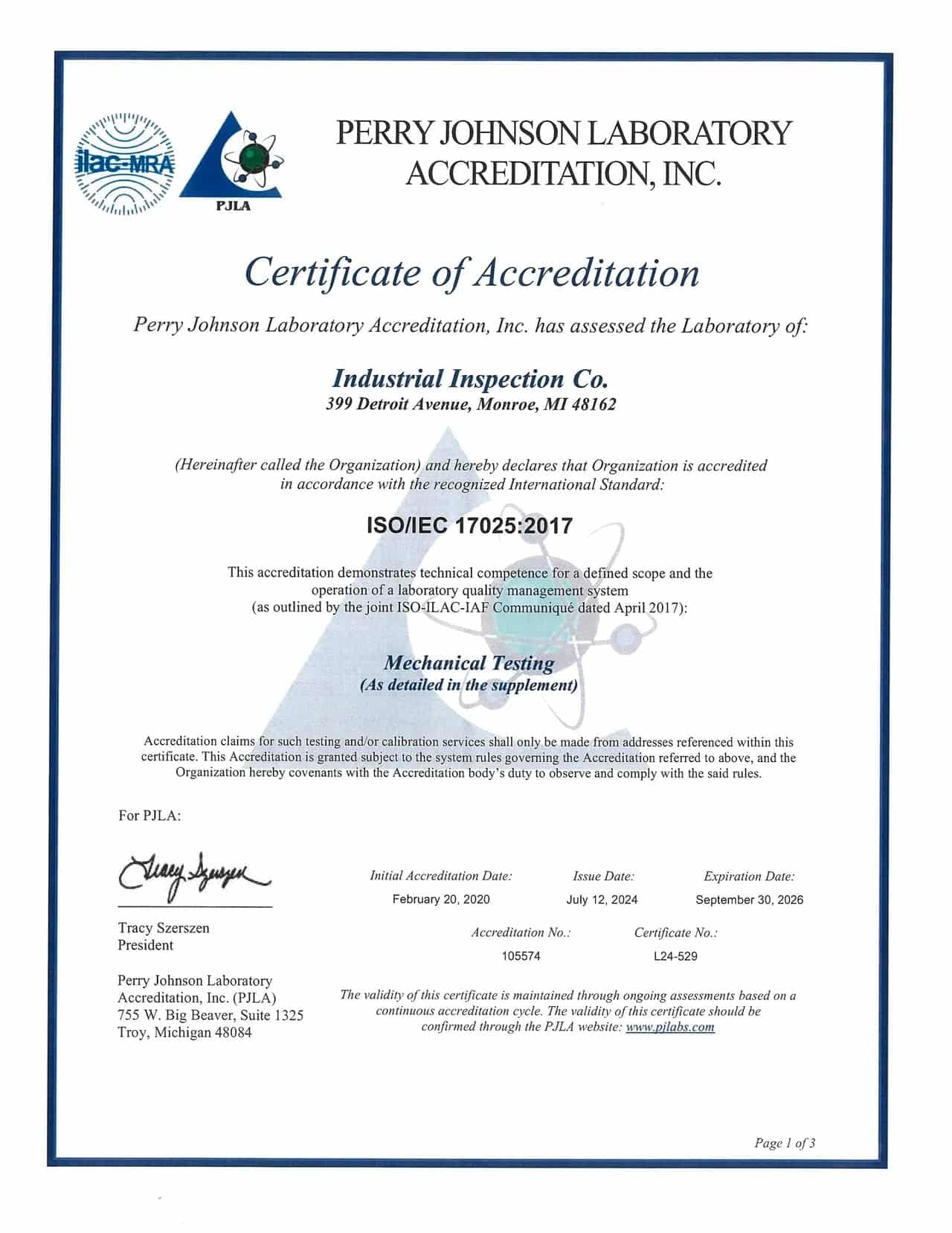 Official certificate supplement for accreditation, representing validation of qualifications and adherence to recognized standards.